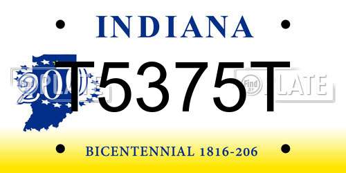 T5375T Indiana License Plate