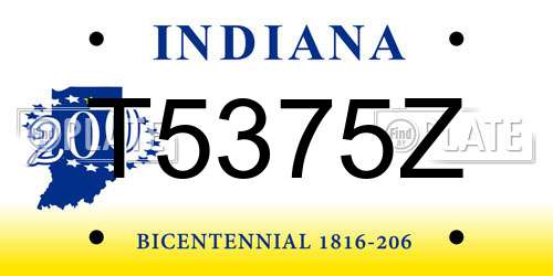 T5375Z Indiana License Plate