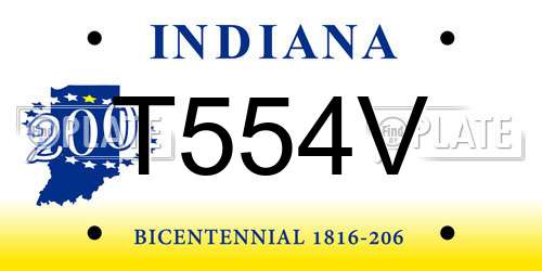 T554V Indiana License Plate