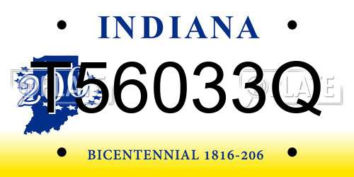 T56033Q Indiana License Plate