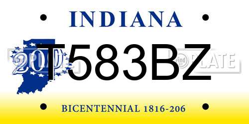 T583BZ Indiana License Plate