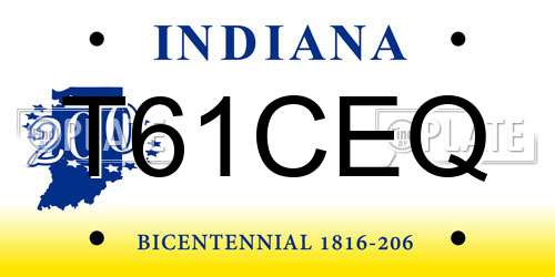 T61CEQ Indiana License Plate