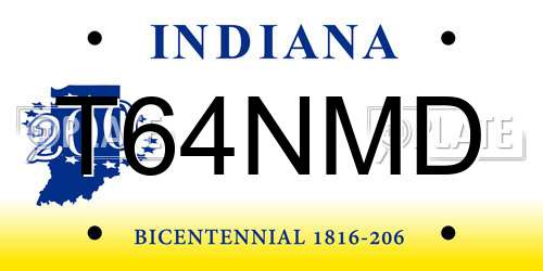 T64NMD Indiana License Plate