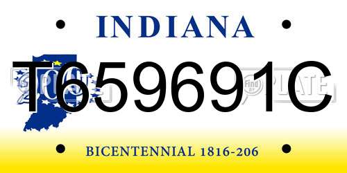 T659691C Indiana License Plate