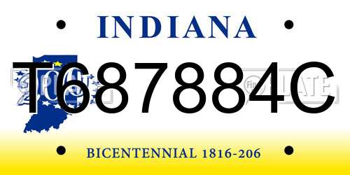 T687884C Indiana License Plate