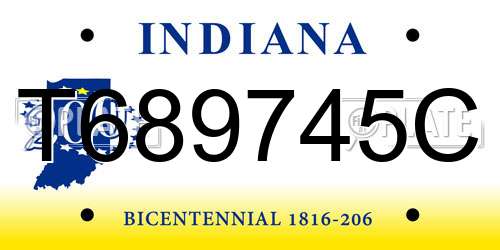 T689745C Indiana License Plate
