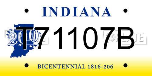 T71107B Indiana License Plate