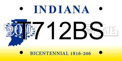T712BS Indiana License Plate