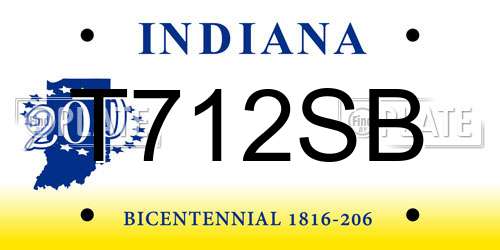 T712SB Indiana License Plate