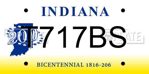 T717BS Indiana License Plate