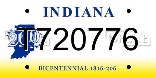 T720776 Indiana License Plate
