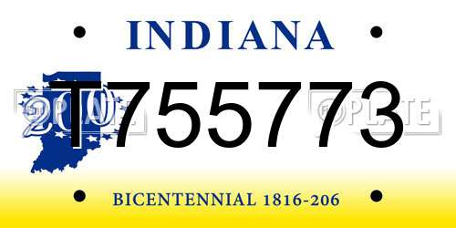 T755773 Indiana License Plate