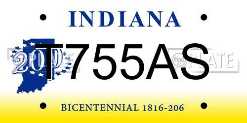 T755AS Indiana License Plate
