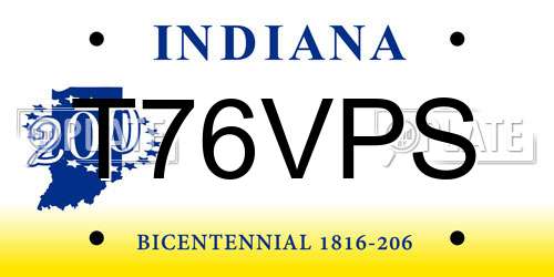 T76VPS Indiana License Plate