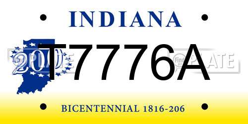 T7776A Indiana License Plate