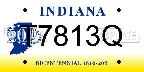 T7813Q Indiana License Plate
