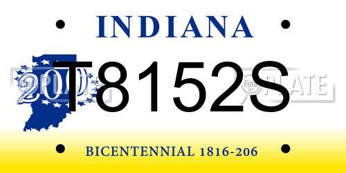 T8152S Indiana License Plate