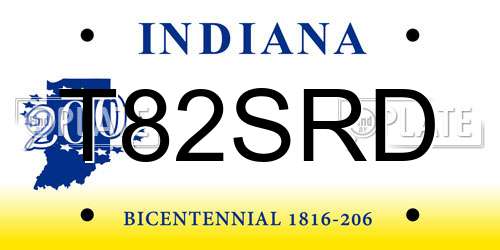 T82SRD Indiana License Plate