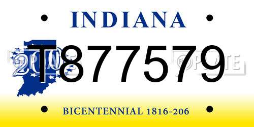 T877579 Indiana License Plate