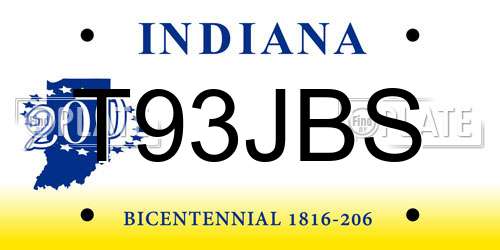 T93JBS Indiana License Plate