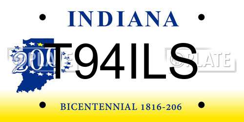 T94ILS Indiana License Plate