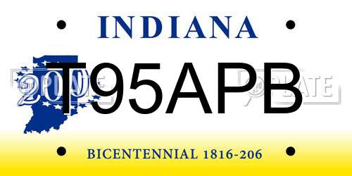 T95APB Indiana License Plate