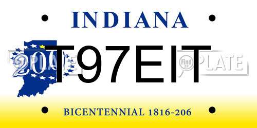 T97EIT Indiana License Plate