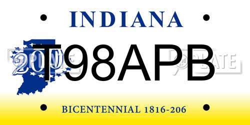 T98APB Indiana License Plate