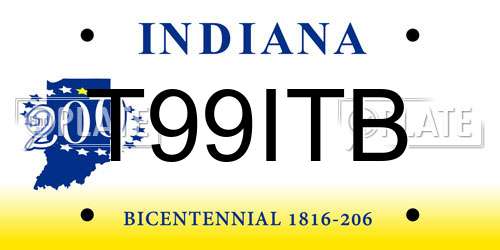 T99ITB Indiana License Plate