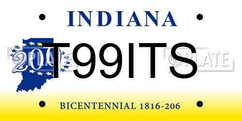 T99ITS Indiana License Plate