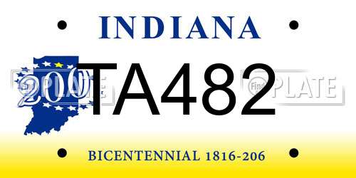 TA482 Indiana License Plate