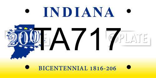 TA717 Indiana License Plate
