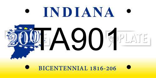 TA901 Indiana License Plate