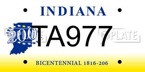 TA977 Indiana License Plate