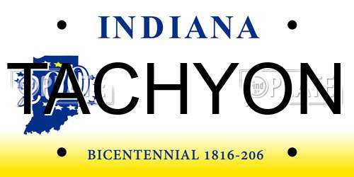 TACHYON Indiana License Plate