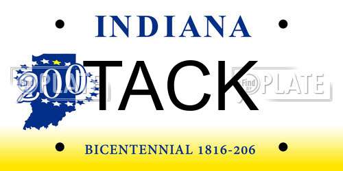 TACK Indiana License Plate