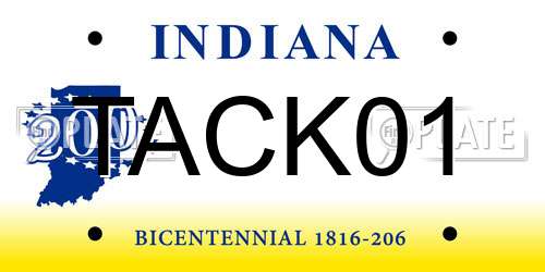 TACK01 Indiana License Plate
