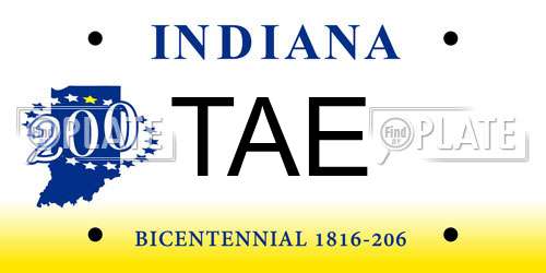 TAE Indiana License Plate