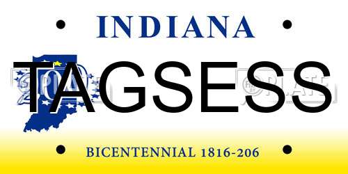 TAGSESS Indiana License Plate