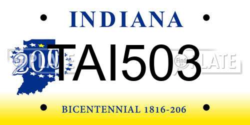 TAI503 Indiana License Plate