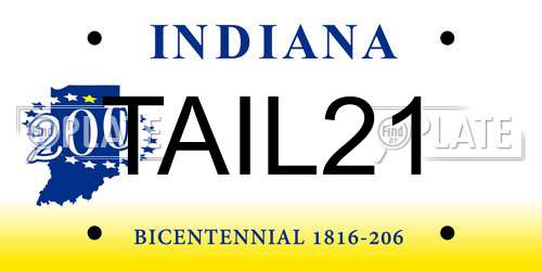 TAIL21 Indiana License Plate
