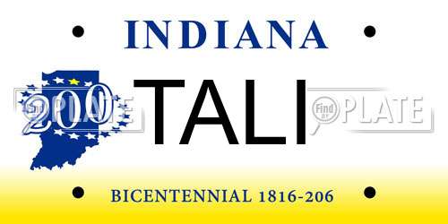 TALI Indiana License Plate