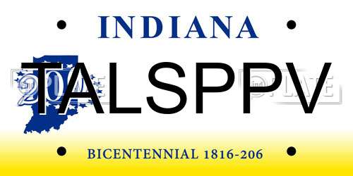 TALSPPV Indiana License Plate