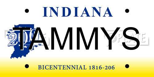 TAMMYS Indiana License Plate