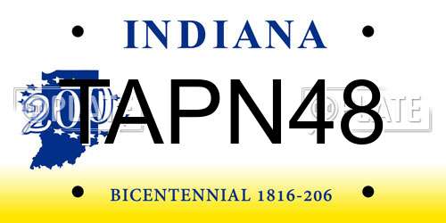 TAPN48 Indiana License Plate