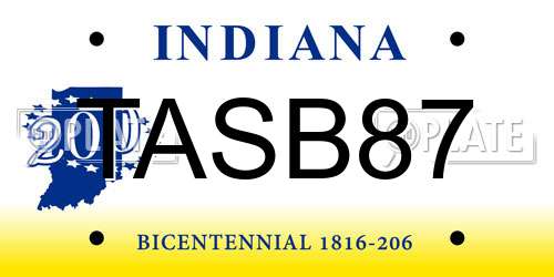 TASB87 Indiana License Plate