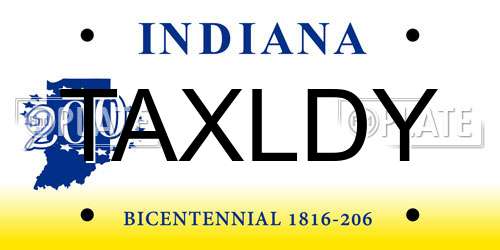 TAXLDY Indiana License Plate