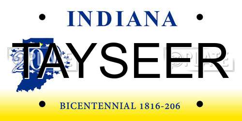 TAYSEER Indiana License Plate
