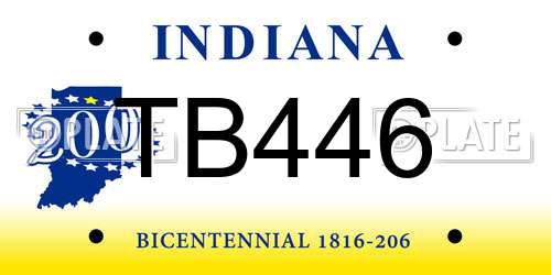 TB446 Indiana License Plate