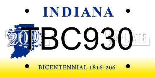 TBC930 Indiana License Plate